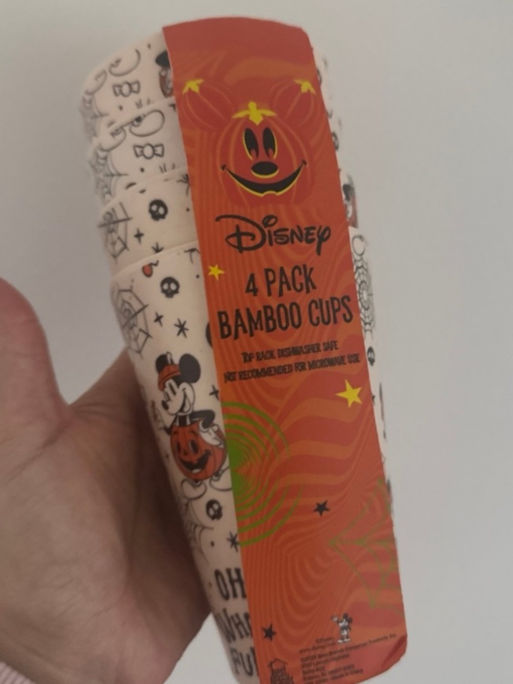 Disney Halloween bamboo Mickey cups new